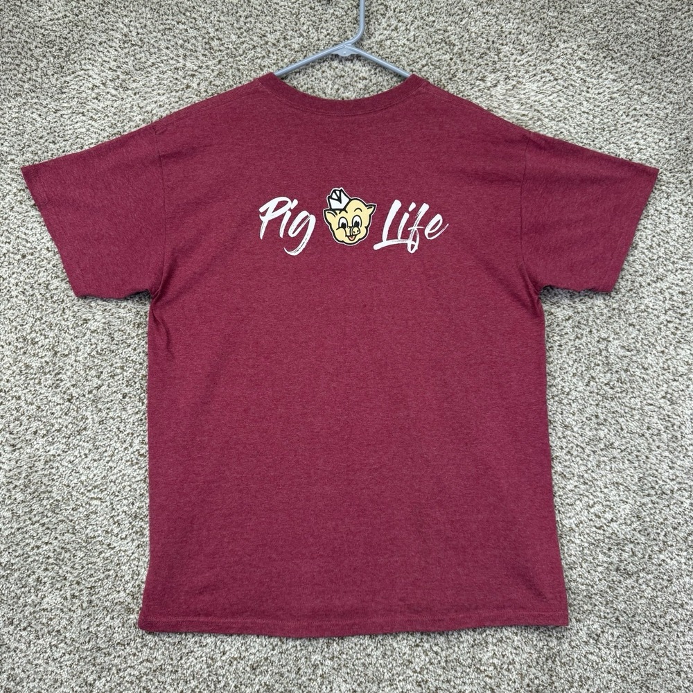 Piggly Wiggly Shirt Adult Size Large Red Pig Life Logo Southern Grocery Store - Picture 6 of 11